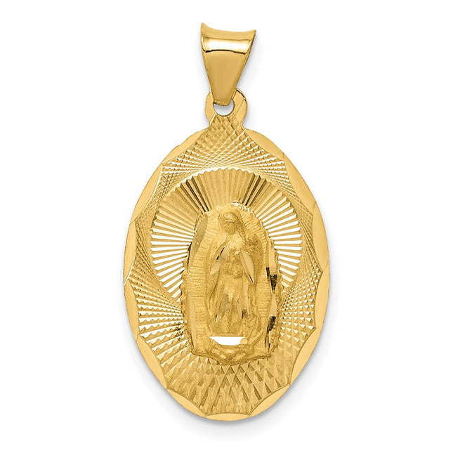 14K gold oval pendant
