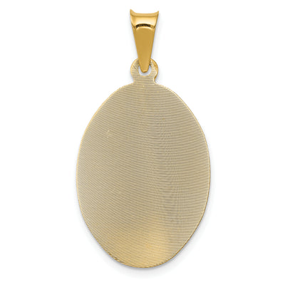 14K Polished D/C Lady Of Guadalupe Oval Pendant, 34 x 18mm