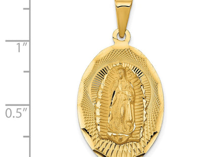 14K gold oval pendant, another view