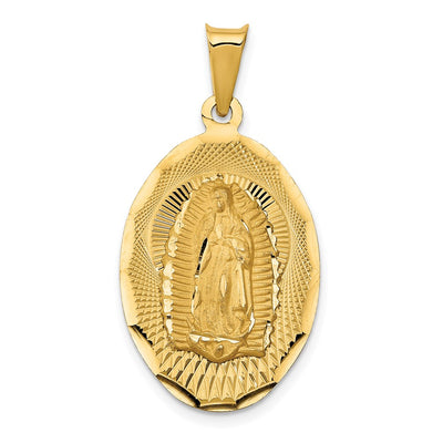 14K gold oval pendant