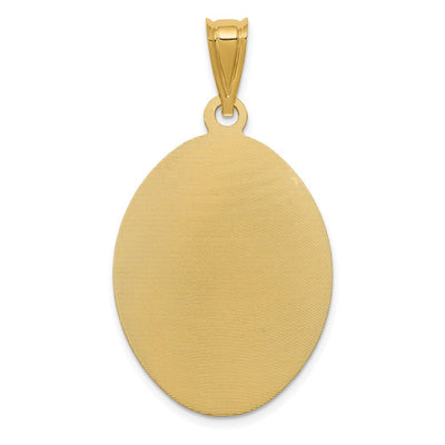 14K Polished D/C Lady Of Guadalupe Oval Pendant, 41 x 22.8mm