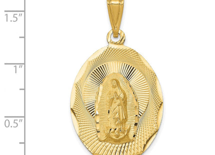 14K Polished D/C Lady Of Guadalupe Oval Pendant (Style K5636)