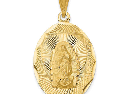 14K Polished D/C Lady Of Guadalupe Oval Pendant (Style K5636)