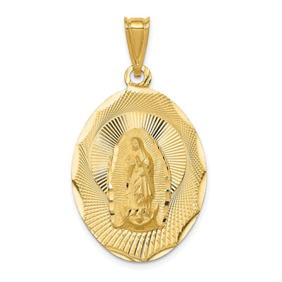 14K gold oval pendant