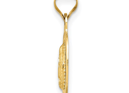 14K gold oval pendant, alternate view