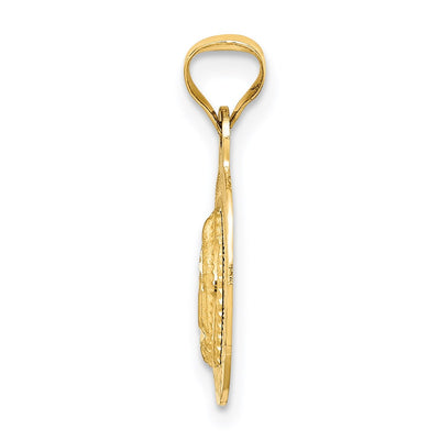 14K w/Rhodium D/C Lady Of Guadalupe Oval Pendant, 21 x 10mm