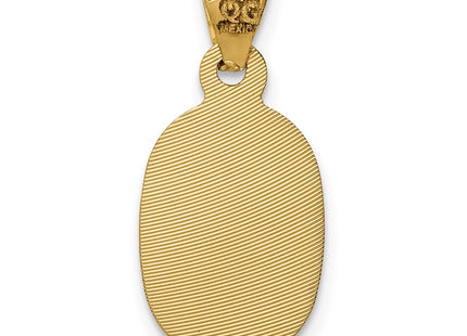14K gold oval pendant, another view