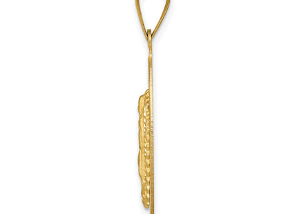14K gold oval pendant, alternate view