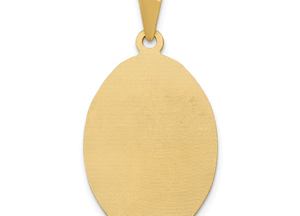 14K w/Rhodium D/C Lady Of Guadalupe Oval Pendant, 33.5 x 17.7mm