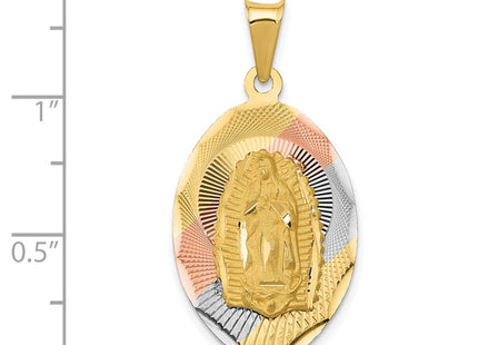 14K gold oval pendant, another view