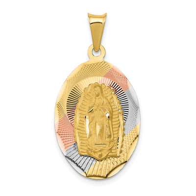 14K gold oval pendant