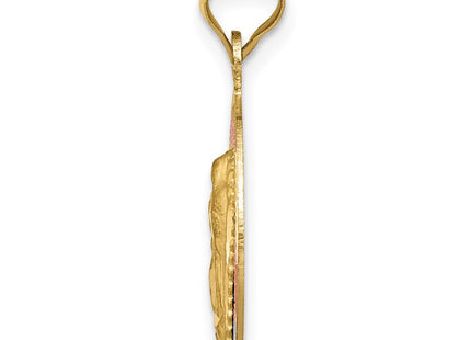 14K gold circle pendant, alternate view