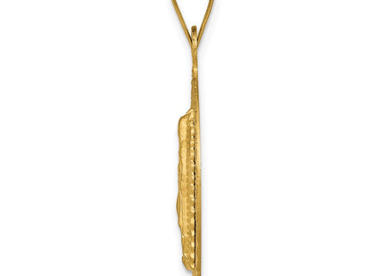 14K gold circle pendant, alternate view