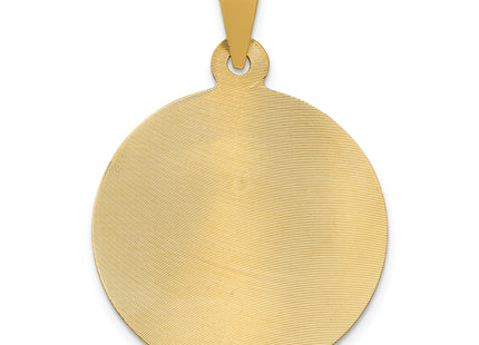 14K w/Rhodium Polished D/C Lady Of Guadalupe Circle Pendant, 27.75 x 20mm