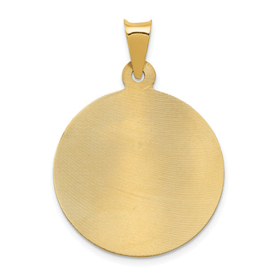 14K w/Rhodium Polished D/C Lady Of Guadalupe Circle Pendant, 27.75 x 20mm
