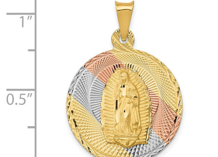 14K gold circle pendant, another view