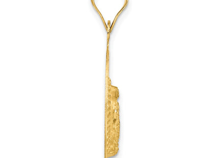 14K gold circle pendant, alternate view
