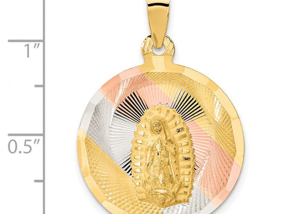 14K gold circle pendant, another view