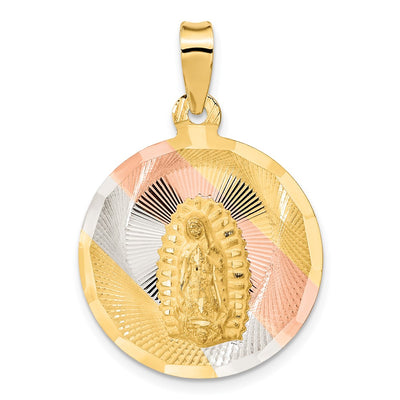 14K gold circle pendant