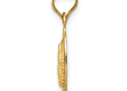 14K Polished D/C Lady Of Guadalupe Oval Pendant, 17 x 9.5mm
