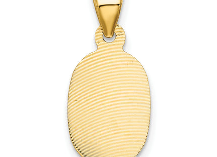 14K Polished D/C Lady Of Guadalupe Oval Pendant, 17 x 9.5mm