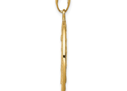 14K gold oval pendant, alternate view