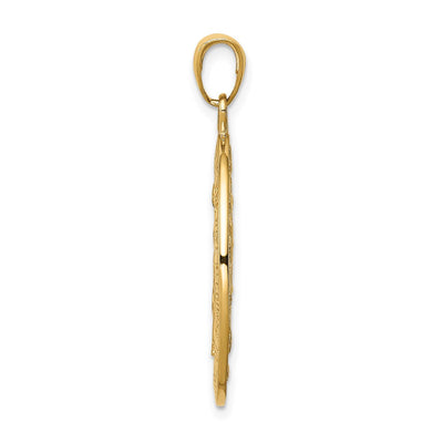 14K Polished D/C Lady Of Guadalupe Oval Pendant, 17 x 9.5mm