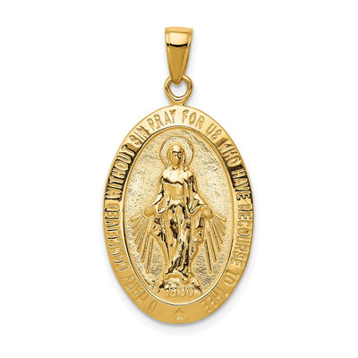 14K gold oval pendant