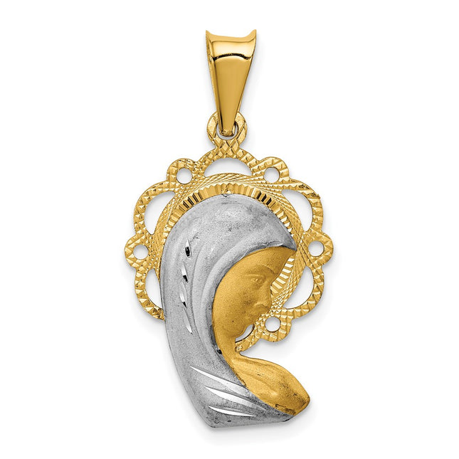 14k Yellow & Rhodium Pendants Style K5651 - Classique Jewelry Inc.