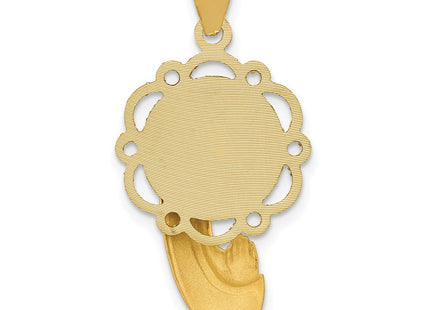 14k Satin and Polished Mary Pendant (Style K5655)