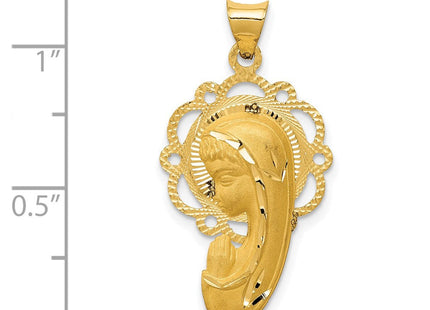 14k Satin and Polished Mary Pendant (Style K5655)