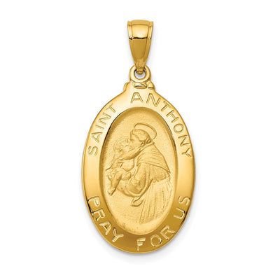 14K gold oval pendant