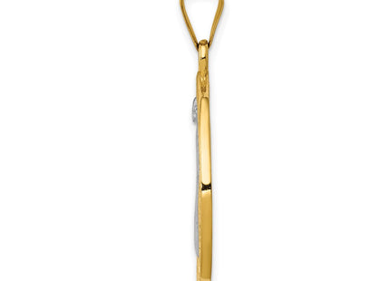 14K gold circle pendant, alternate view