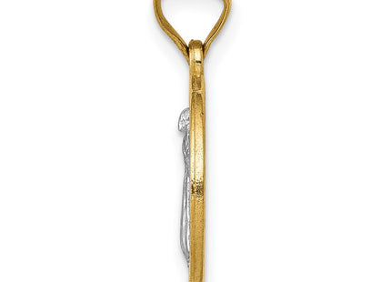 14K gold circle pendant, alternate view