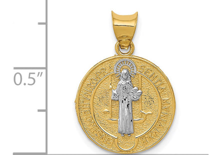 14K gold circle pendant, further view