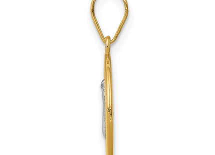 14K gold circle pendant, alternate view