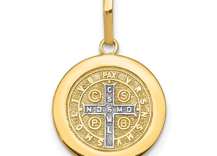 14K gold circle pendant, another view