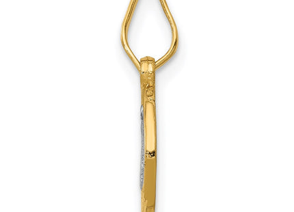 14k Yellow & Rhodium Pendants Style K5661 - Classique Jewelry Inc.