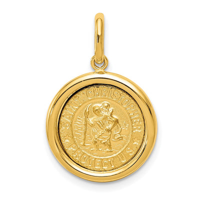 14K gold st christopher pendant