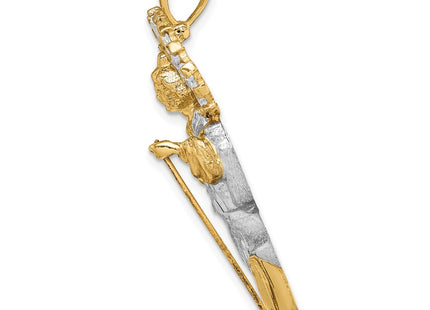14k Yellow & Rhodium Pendants Style K5665 - Classique Jewelry Inc.