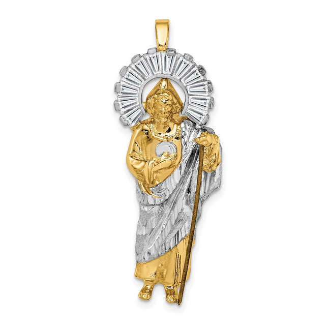 14k Yellow & Rhodium Pendants Style K5665 - Classique Jewelry Inc.