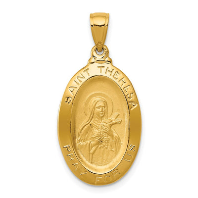 14K gold oval pendant