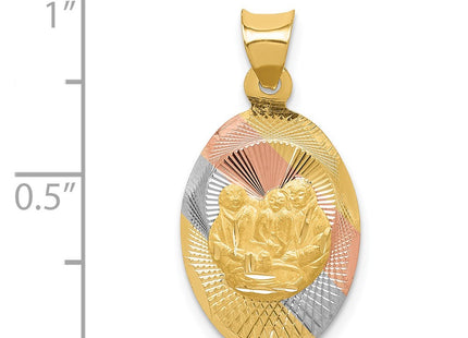 14k Yellow & Rhodium Pendants Style K5680 - Classique Jewelry Inc.