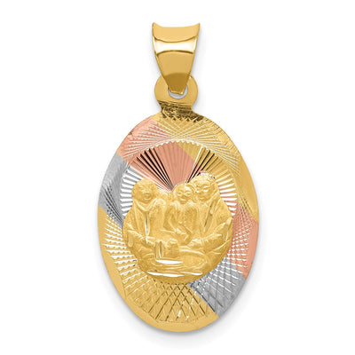 14K gold oval pendant