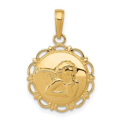 14K gold angel pendant