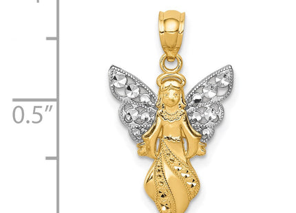 14k Yellow & Rhodium Pendants Style K5696 - Classique Jewelry Inc.