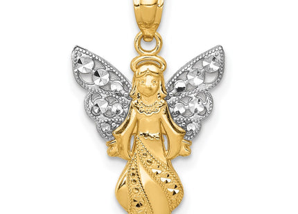 14k Yellow & Rhodium Pendants Style K5696 - Classique Jewelry Inc.