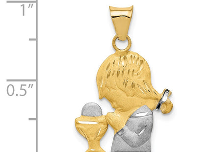 14k Yellow & Rhodium Pendants Style K5699 - Classique Jewelry Inc.