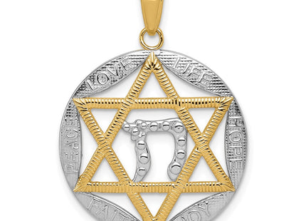 14k Yellow & Rhodium Pendants Style K5712 - Classique Jewelry Inc.