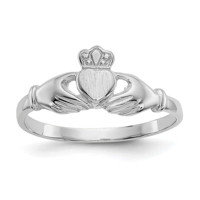 14K white gold claddagh ring